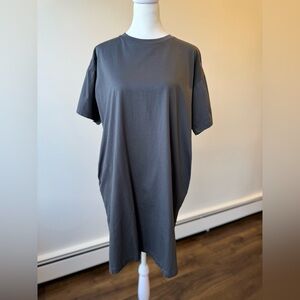 Uniqlo Charcoal Cotton Shirt Dress Medium